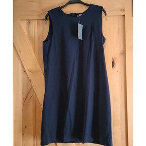 NEW Donna Ricco Women's Sz L Dark Blue Dress Sleeveless Knee Length Cocktail
